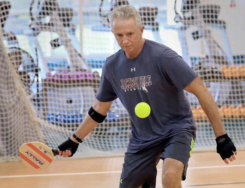 Man playing pickleball