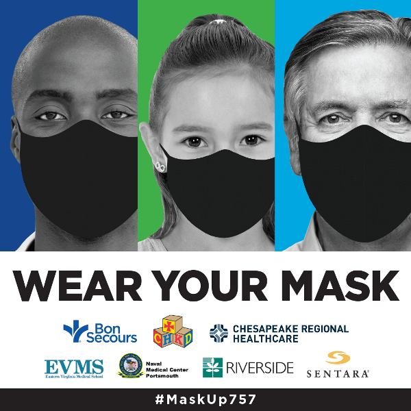 Banner encouraging people to wear a mask