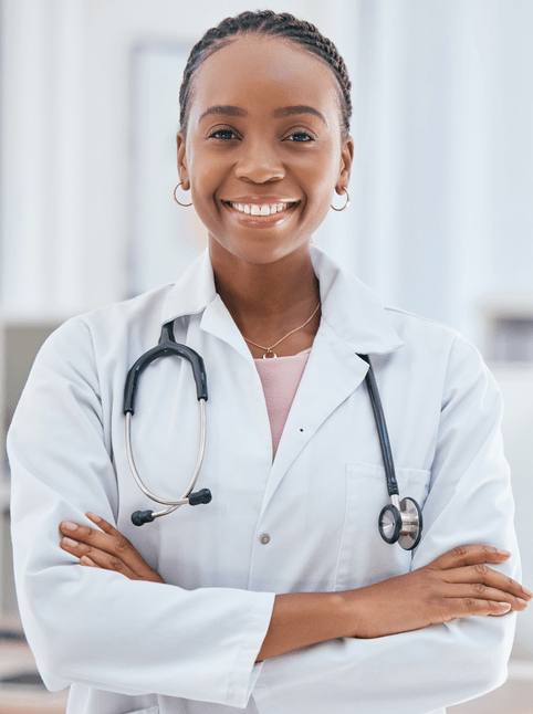 a photo of a black healthcare professional