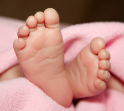 safe haven: Close-up picture of newborn baby feet