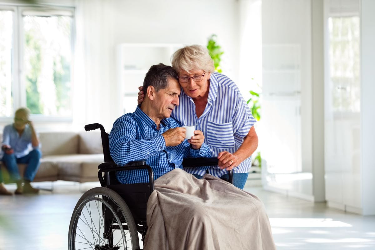 Caretaker with patient